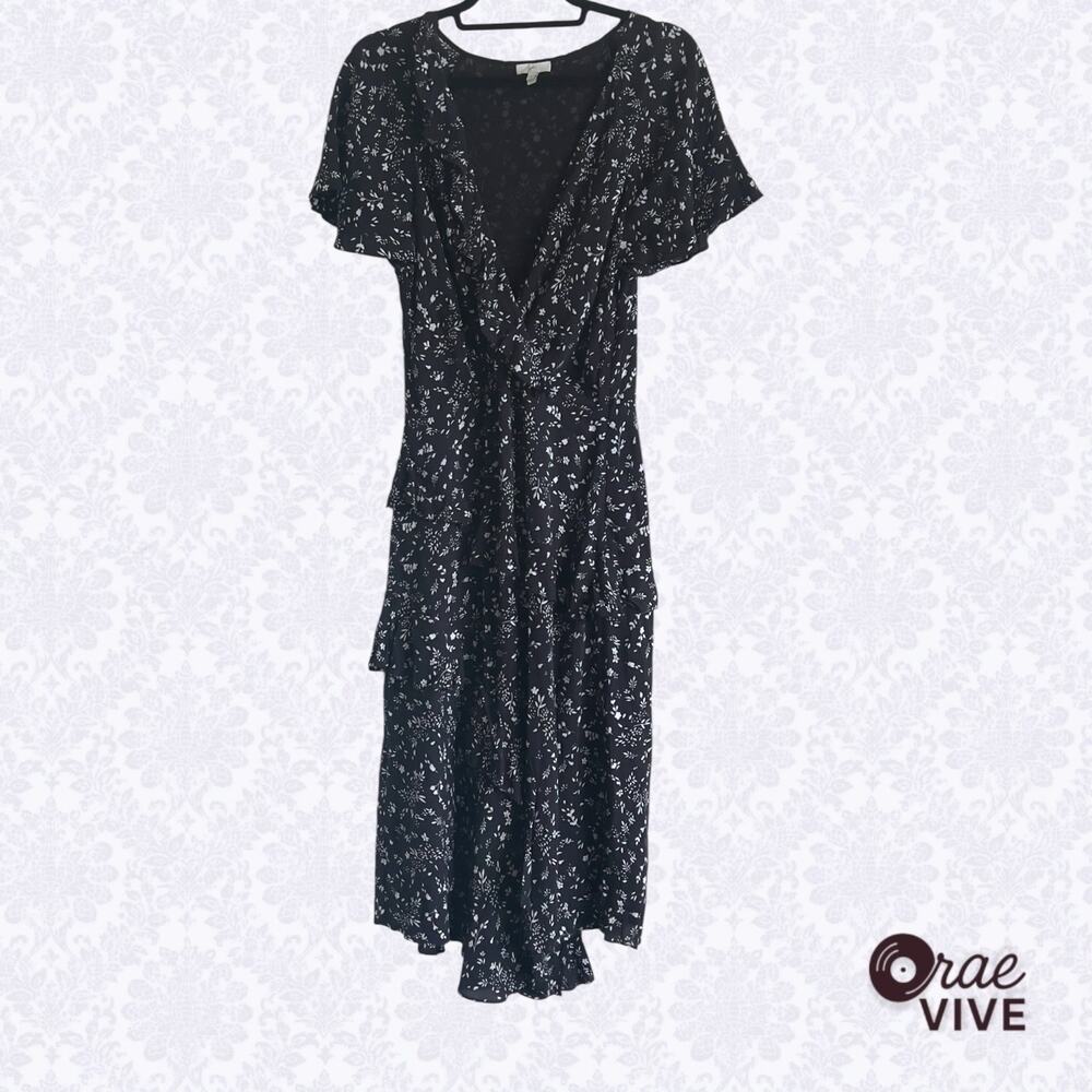 Joie Orita Floral Ruffled Tiered Midi Dress - Size 8 - Excellent Condition